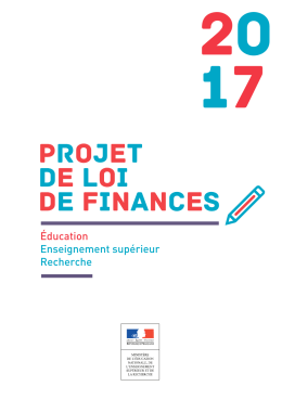 Projet de loi de finances 2017 - Ministère de l`éducation nationale