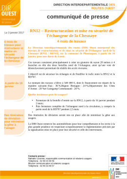 communiqué de presse - Direction interdépartementale des routes