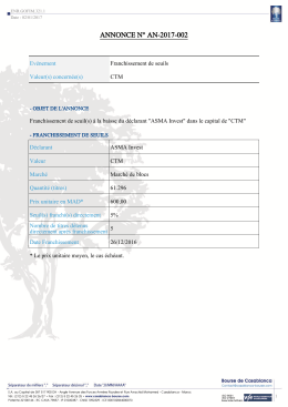 Franchissement de seuil(s)