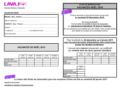 vacances no&euml;l 2016