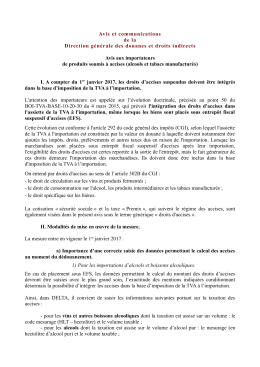 avis aux importateurs de produits soumis &agrave; accises