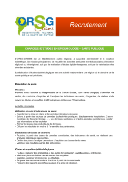Recrutement - Banque de donn&eacute;es en sant&eacute; publique