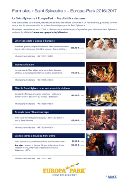 Formules &laquo; Saint Sylvestre &raquo; &ndash; Europa