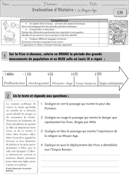 Evaluation d`Histoire : Le Moyen Age CM