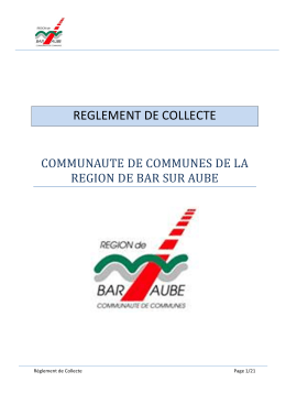 REGLEMENT DE COLLECTE