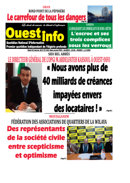 Mardi 03 Janvier 2017 - Ouest-Info