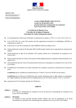 Arr&ecirc;t&eacute; PREF2B/DRCT/BCLST/32 du 20 d&eacute;cembre 2016
