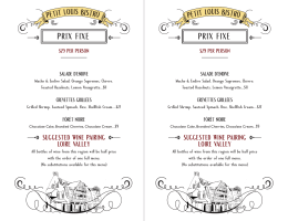 PRIX FIXE - Petit Louis Bistro