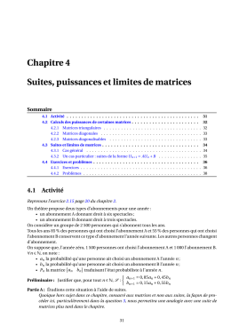 Chapitre 4 Suites, puissances et limites de matrices