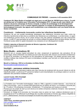 Communiqué de presse - Fondation pour l`Innovation