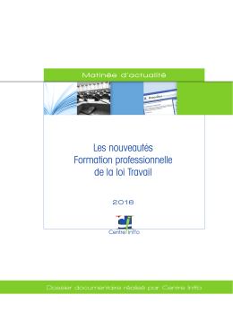 Les nouveautés Formation professionnelle de la loi Travail