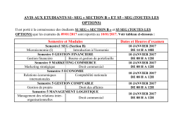 AVIS AUX ETUDIANTS S1- SEG &laquo; SECTION B &raquo; ET S5