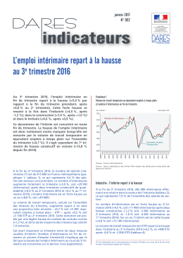 indicateurs - Dares - Ministère du Travail, de l`Emploi, de la