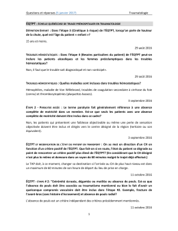 Questions et réponses (5 janvier 2017) Traumatologie 1