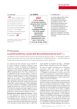 Actualité - La Gazette du Palais