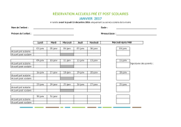 réservation accueils pré et post scolaires janvier 2017