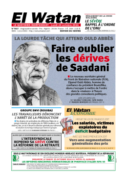 Faire oublier les dérives de Saadani