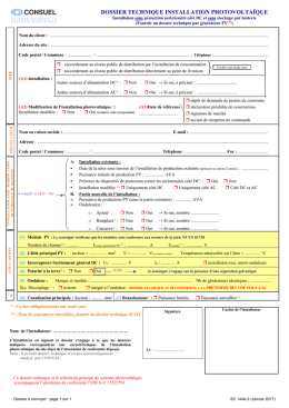 dossier technique installation photovoltaïque