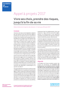 Appel à projets 2017 - Fondation de France