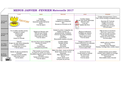 MENUS JANVIER -FEVRIER Maternelle 2017