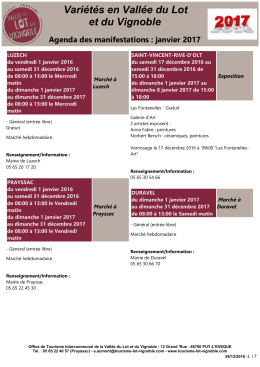 Variétés en Vallée du Lot et du Vignoble
