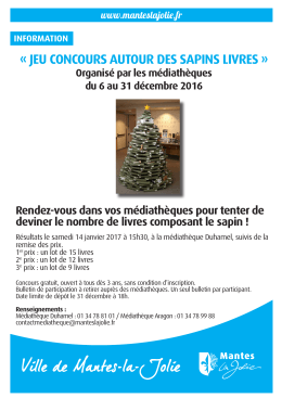 jeu concours autour des sapins livres