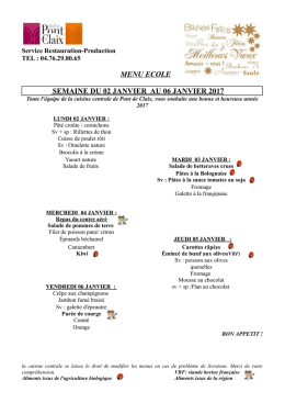 menus des écoles du 2 au 6 janvier