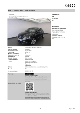 Audi A1 Ambition S line 1.6 TDI 90 ch BV5 Information Annonceur