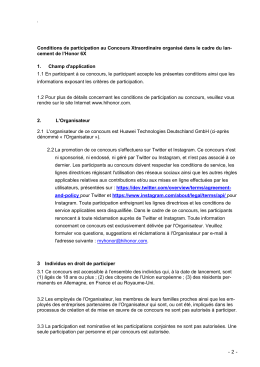 - 2 - Conditions de participation au Concours Xtraordinaire organisé
