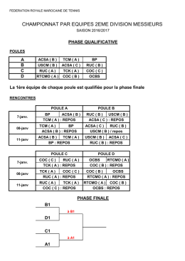 Programme 2ème division messieurs 2017