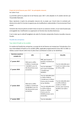 Projet de loi de finances pour 2017 : les principales mesures La