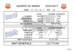 QUARTE DU MARDI 03/01/2017 ARR : 11 - 12 - 8