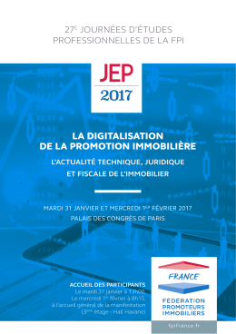 Le programme des JEP 2017