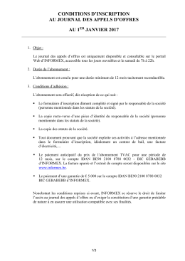 conditions d`inscription - Informex Vehicle Online