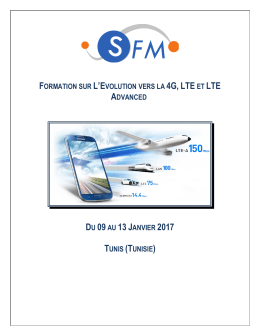 Formation sur " Evolution vers la 4G, LTE et LTE