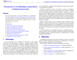 Introduction &agrave; la Statistique exploratoire multidimensionnelle