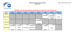 MASTER 1 Recherche Systèmes d`Information et d`Aide à la prise