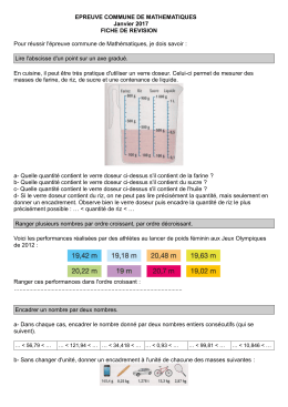 Fiche de révisions