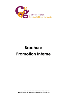 Brochure Promotion Interne