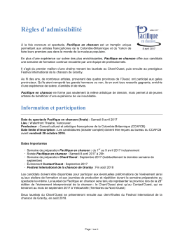 Règles d`admissibilité - Conseil culturel et artistique francophone de