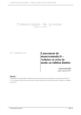 Achetez et cr&eacute;ez la mode en &eacute;dition limit&eacute;e