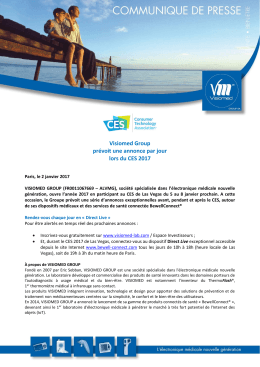 Visiomed Group pr&eacute;voit une annonce par jour lors du CES 2017