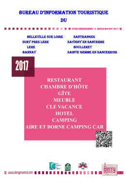 H&eacute;bergements - Tourisme Haut-Berry