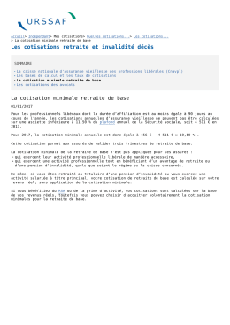 La cotisation minimale retraite de base