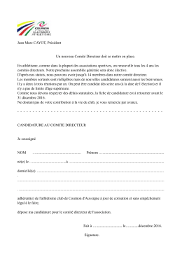 Formulaire de candidature au comité directeur