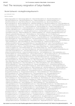 Fwd: The necessary resignation of Satya Nadella