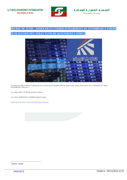 bourse de tunis : somocer et unimed int&eacute;greront le tunnidex20 &agrave;