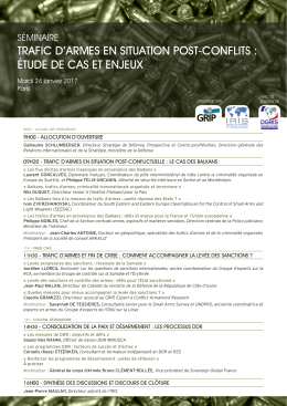 trafic d`armes en situation post-conflits : étude de cas et enjeux