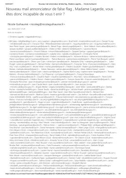 Nouveau mail annonciateur de false flag