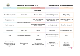 Période du 16 au 20 janvier 2017 Menus scolaires OZOIR